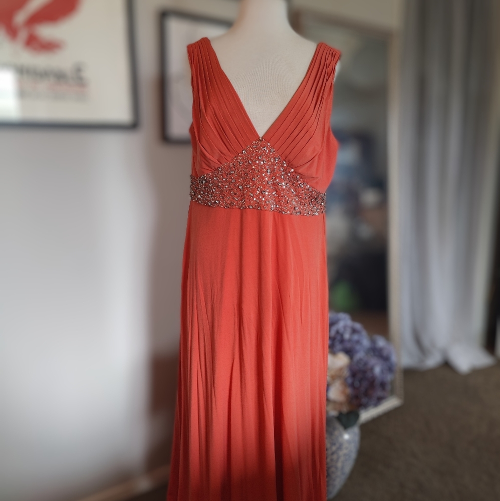 Floor-length Bejeweled Sunburst Gown